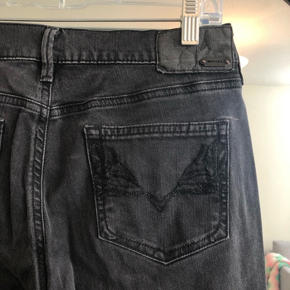 Diesel Ramys Black Denim Boot Flare Stretch Jeans - Picture 7 of 9